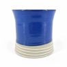 Japanese flared ceramic tea cup, blue - SHIROI SEN