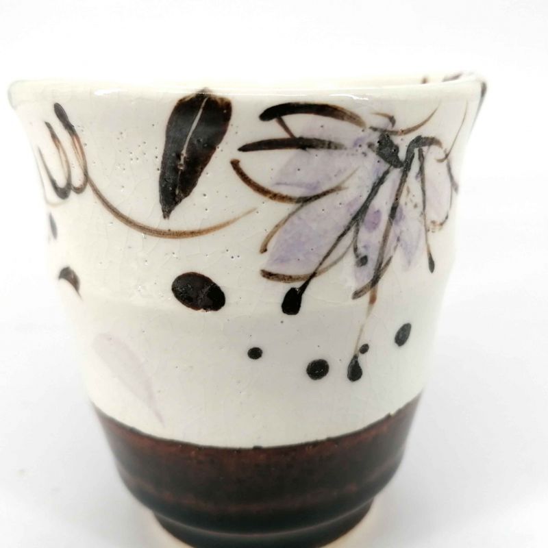 Japanese ceramic tea cup, brown - HANA ORIBE