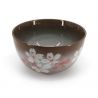 Taza de té de cerámica japonesa, marrón y gris - SAKURA