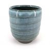 Japanese ceramic tea cup, shades of blue - NYUANSU