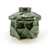 Japanese mug with lid chawan mushi, green, turtle shell - SHERU