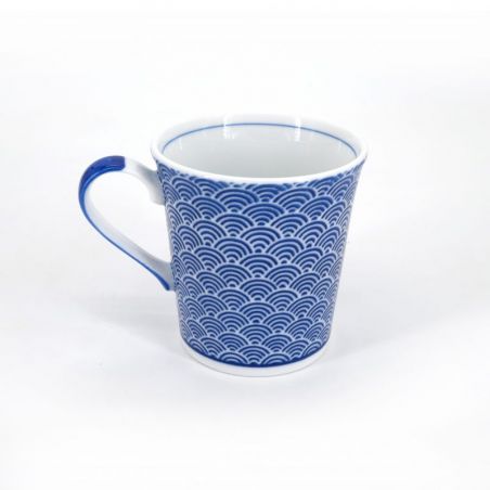 Tazza da tè in ceramica giapponese, blu e bianco, fogliame, KOYO