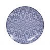 Plato japonés de cerámica azul, patrón de onda - NAMI MOYO