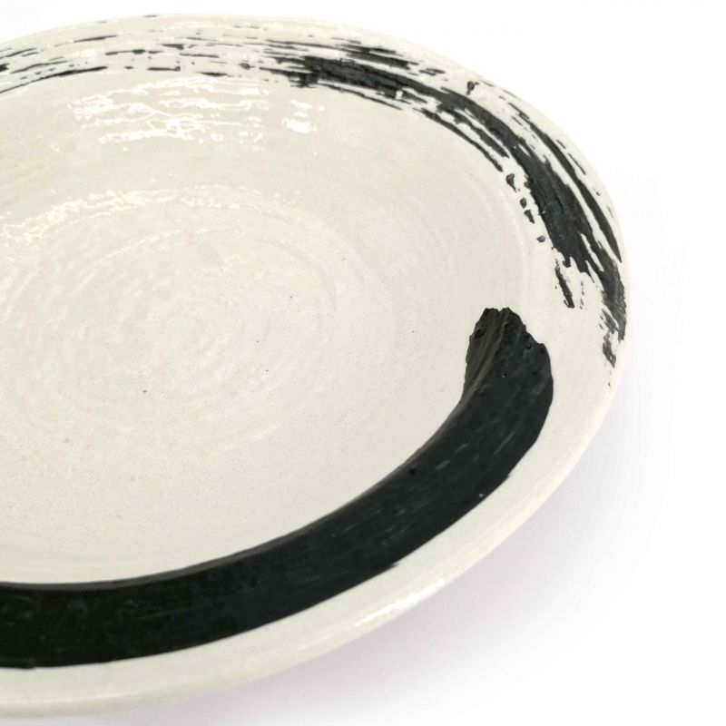 Plato de cepillo de cerámica blanca japonesa - MIGAKIMASU