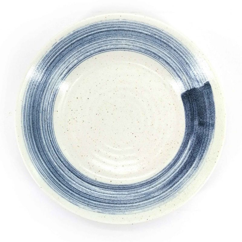 Japanese ceramic plate BURASHI - Bue patterns