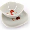 Ceramic vessel and saucer set - UME SHIROI