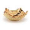 Small Japanese square ceramic container with raised edges, beige - PEINTINGU