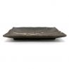 Small rectangular Japanese plate in raw ceramic, brown - PEINTOCHIPU