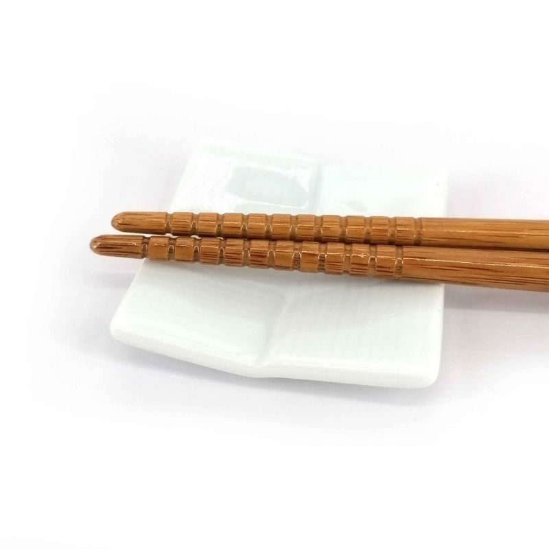 Soporte para palillos de cerámica japonesa, cuadrado trenzado blanco, AMI KOMI