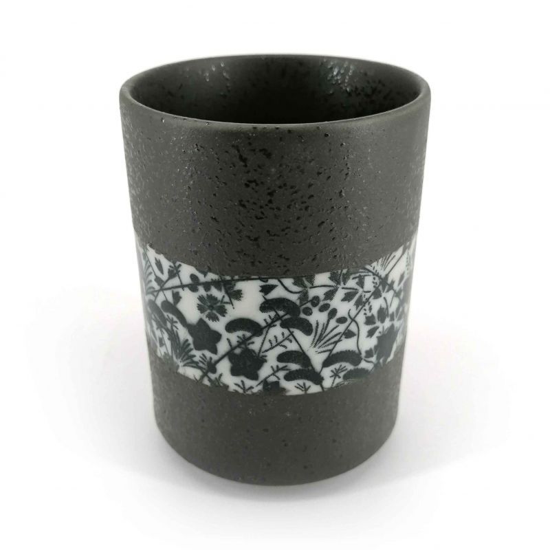 Tazza da tè in ceramica giapponese, cerchietto floreale - FURORARU