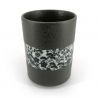 Tasse à thé japonaise en céramique, bandeau fleuri - FURORARU