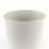 Taza de té de cerámica japonesa, blanca, espiral - SENPU