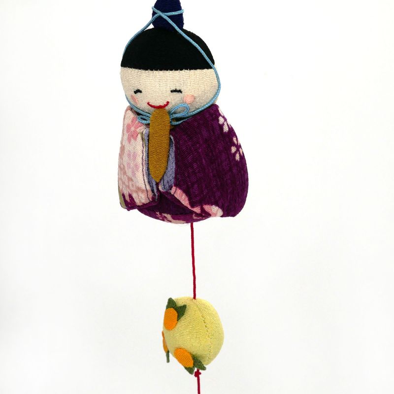Guirlande de poupées en tissu chirimen - HINA MATSURI - 63 cm