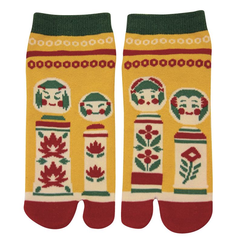 Japanese cotton tabi socks, KOKESHI