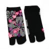 Chaussettes japonaises tabi en coton motif fleurs de cerisier, SAKURA, couleur au choix, 22 - 25cm