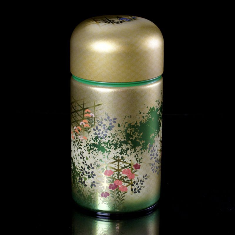 Boîte à thé japonaise verte en métal - HANAFUBUKI - 150gr