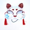 Masque japonais de chat Rouge et or motif libellule- TOMBO