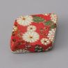 Poggia bacchette in ceramica giapponese a forma di diamante rosso crisantemo, KIKU NO AKA