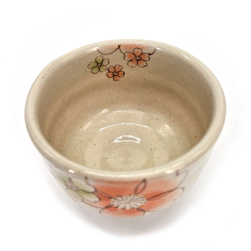 Ciotola giapponese per la cerimonia del tè giapponese, da Sakura a orenji hata