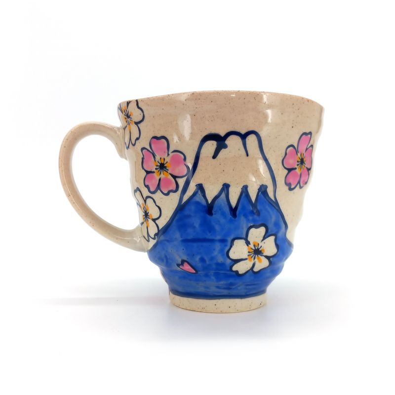 Taza de cerámica japonesa Monte Fuji azul - FUJISAN