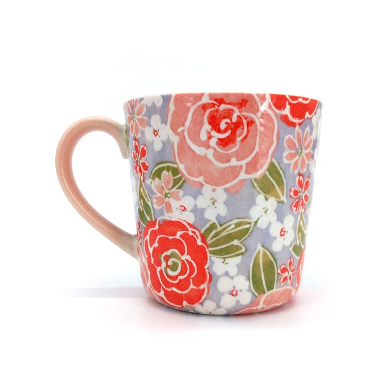 Japanische Keramiktasse - Rosa Blumen - PINKU NO HANA