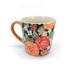 Japanische Keramiktasse - Orangefarbene Blumen - ORENJI IRO NO HANA