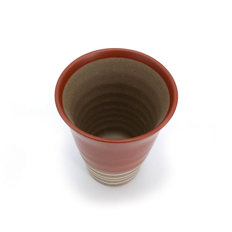 Japanese ceramic mazagran, red - AKA