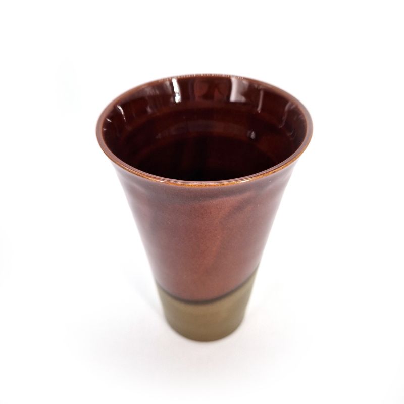 Dúo de tazas de té japonesas altas de cerámica morada y roja - DO