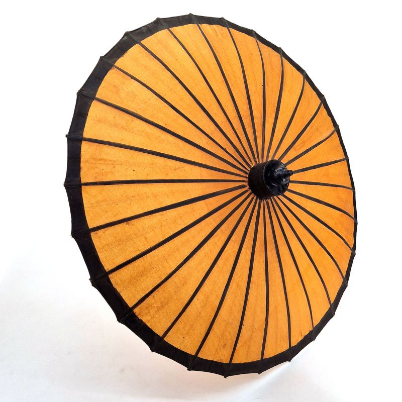 piccolo ombrello tradizionale birmano in cotone oliato, giallo