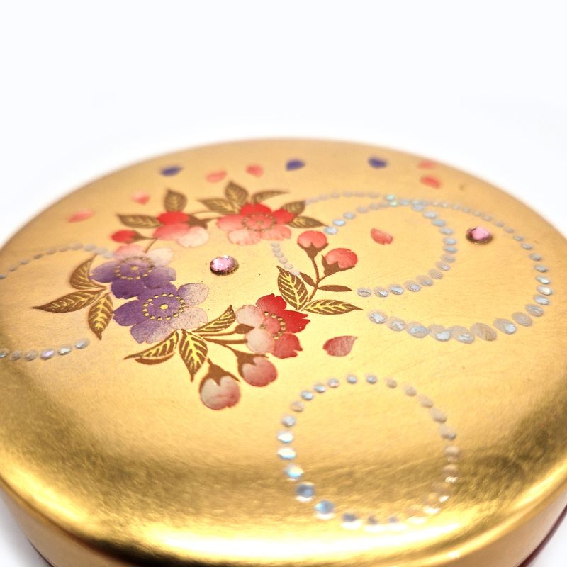 Japanese red and gold jewelry box in cherry blossom resin, SAKURA