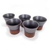 Set mit 5 japanischen Teetassen aus Keramik - TENMOKU 2