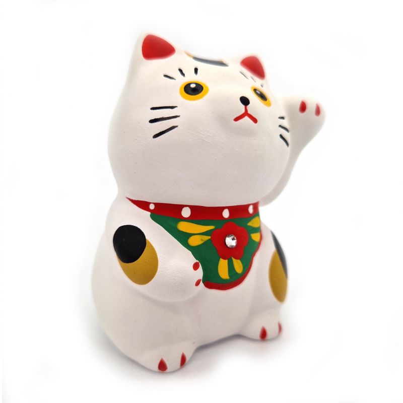 Japanese ceramic lucky manekineko cat - SHIROI NEKO