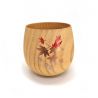 Tasse à thé japonaise en bois natsume motif feuilles d'érable, MOMIJI 1