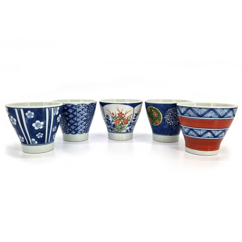 Set mit 5 japanischen Teetassen aus Keramik – KYO YUZEN YUGO
