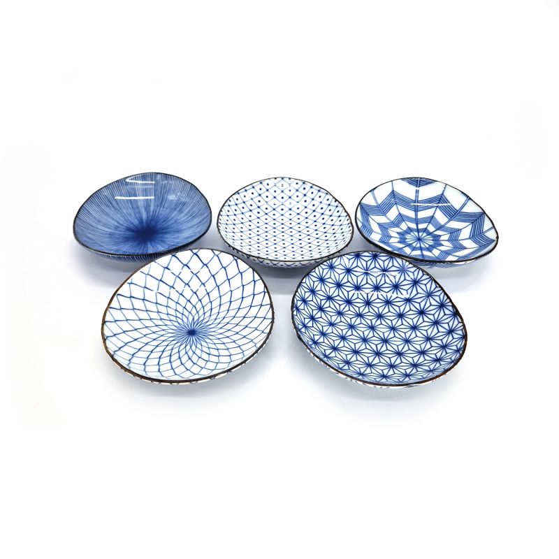 Set mit 5 kleinen ovalen Keramiktellern – DAEN KATACHI