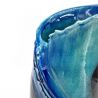 Große japanische Keramikvase, blau, AO