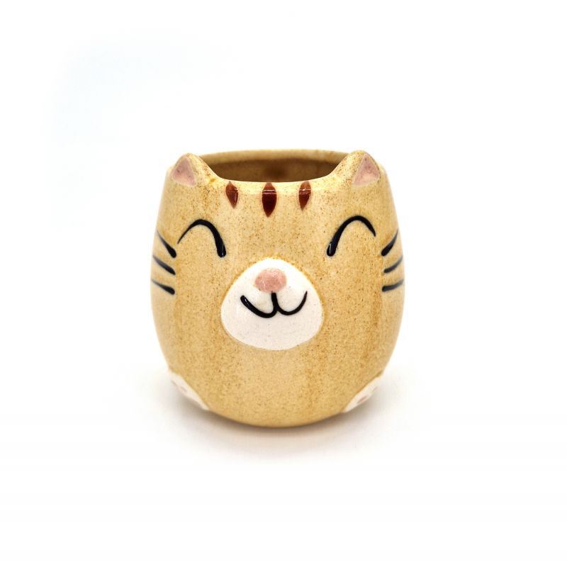 Mug japonais en céramique jaune - KIIROI NEKO - chat