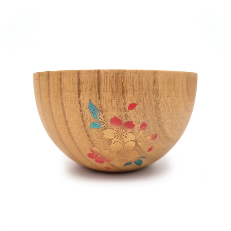 Japanese wooden bowl, cherry blossoms - SAKURA NO HANA