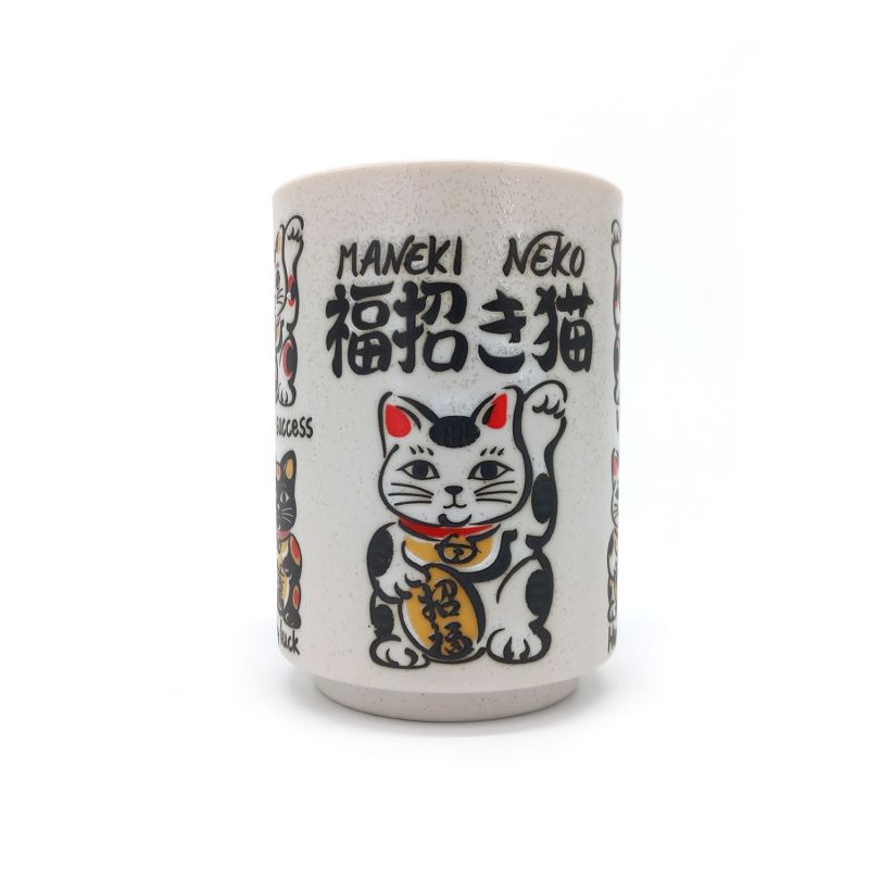 taza de té tradicional japonesa con diseños de gatos de la suerte, KOUN NA NEKO