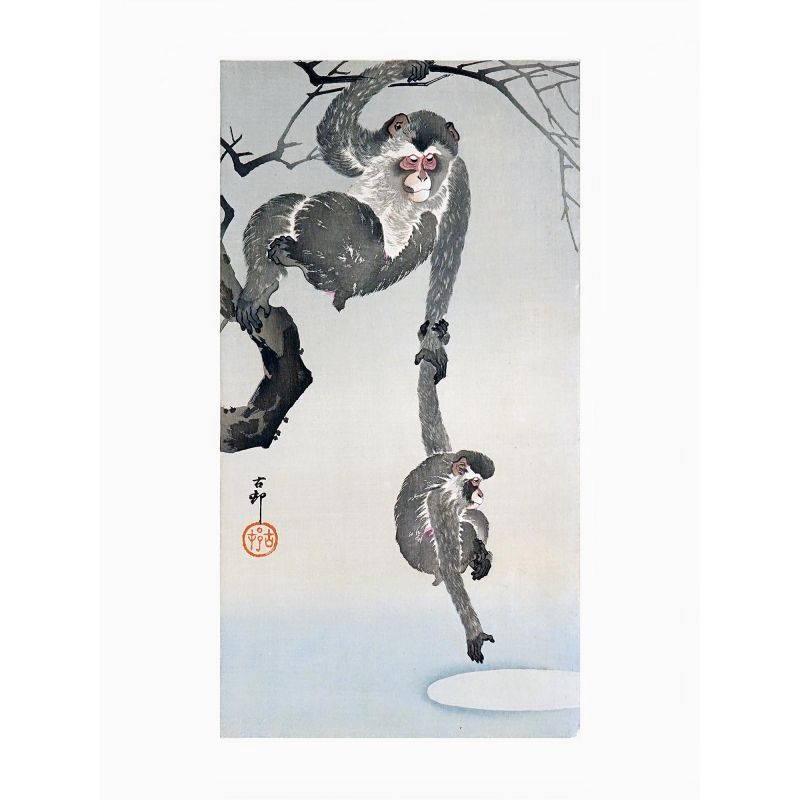 Japanese print, Two monkeys, OHARA KOSON