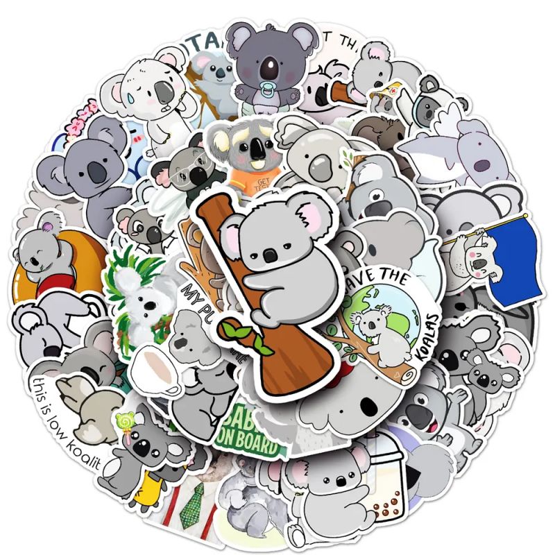 Lotto di 50 adesivi giapponesi, adesivi Kawaii Koala-KOARA