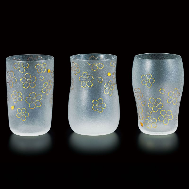Set of 3 Japanese beer glasses, PREMIUM SAKURA CRAFT