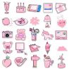 Lot de 50 autocollants japonais,Stickers Kawaii rose-PINKU