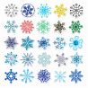 Lote de 50 stickers japoneses, Kawaii Snowflakes Stickers-YUKINOKESSHO