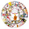 Lot de 50 autocollants japonais,Stickers Kawaii Chat 1-NEKO 1