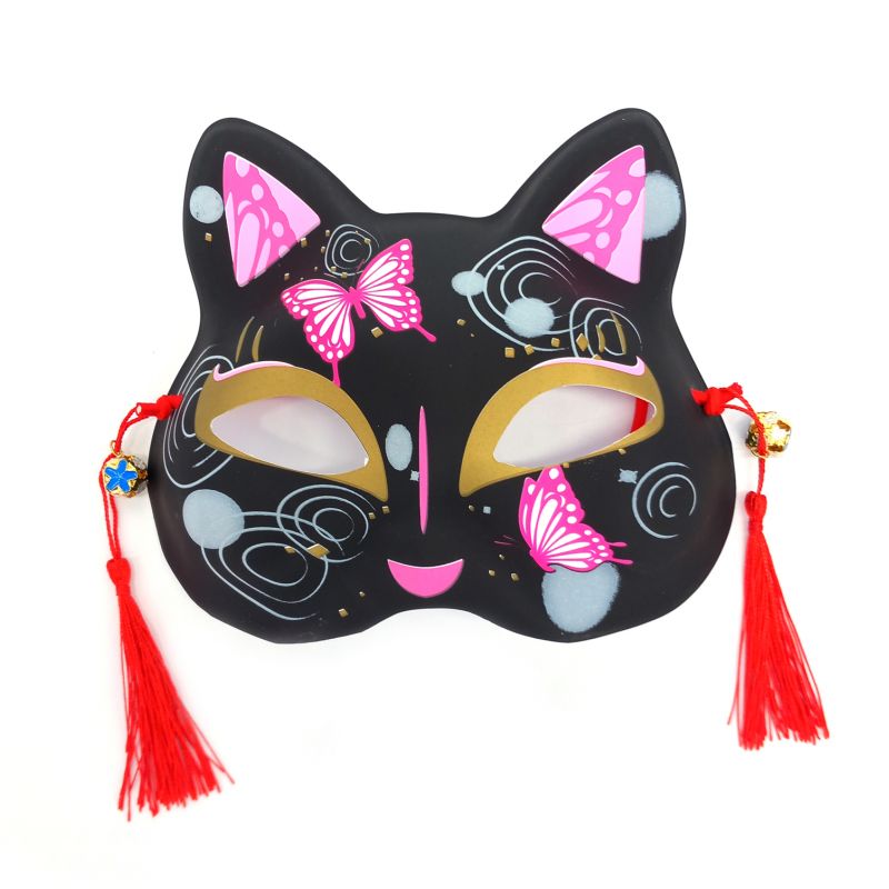 Japanese black cat half mask, Chō