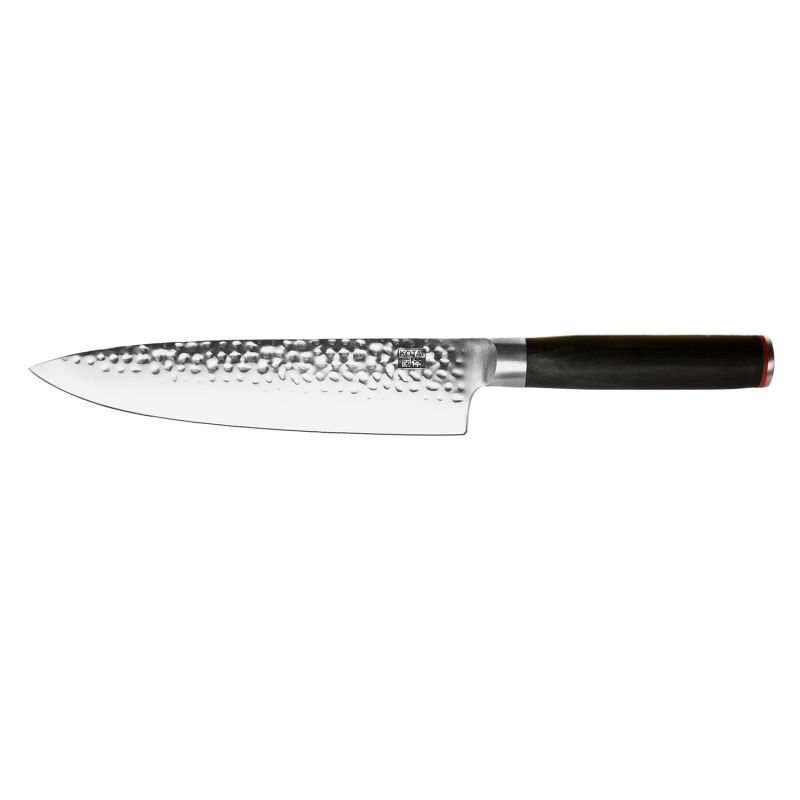 Couteau de cuisine japonais martelé Gyuto KOTAI (couteau de chef) avec saya et boîte en bambou - lame 20 cm