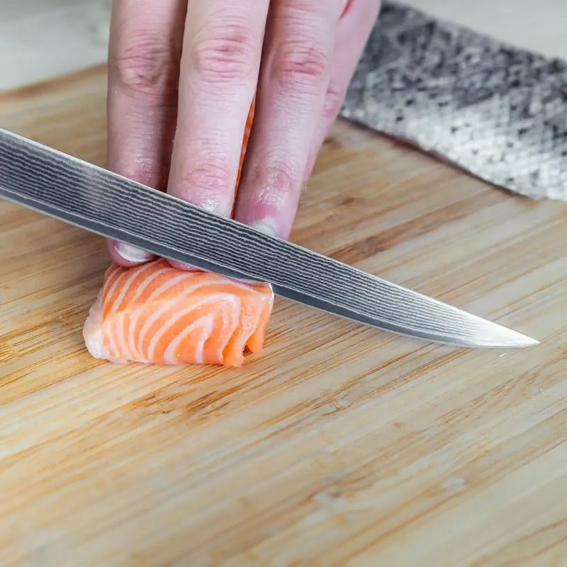 KOTAI Japanese fish knife with saya and bamboo box - blade 20 cm