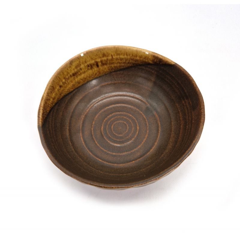 Set of 5 small triangular Japanese ceramic tea bowls - RAKUGAMA