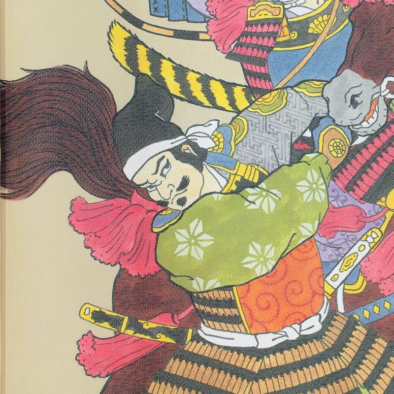 Japanischer Noren-Vorhang Ukiyoe Samurai-Krieger - BUSHI